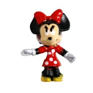 Disney Minnie Mouse Red Dress Mini Figure Miniature Action Figure Toy Figurine